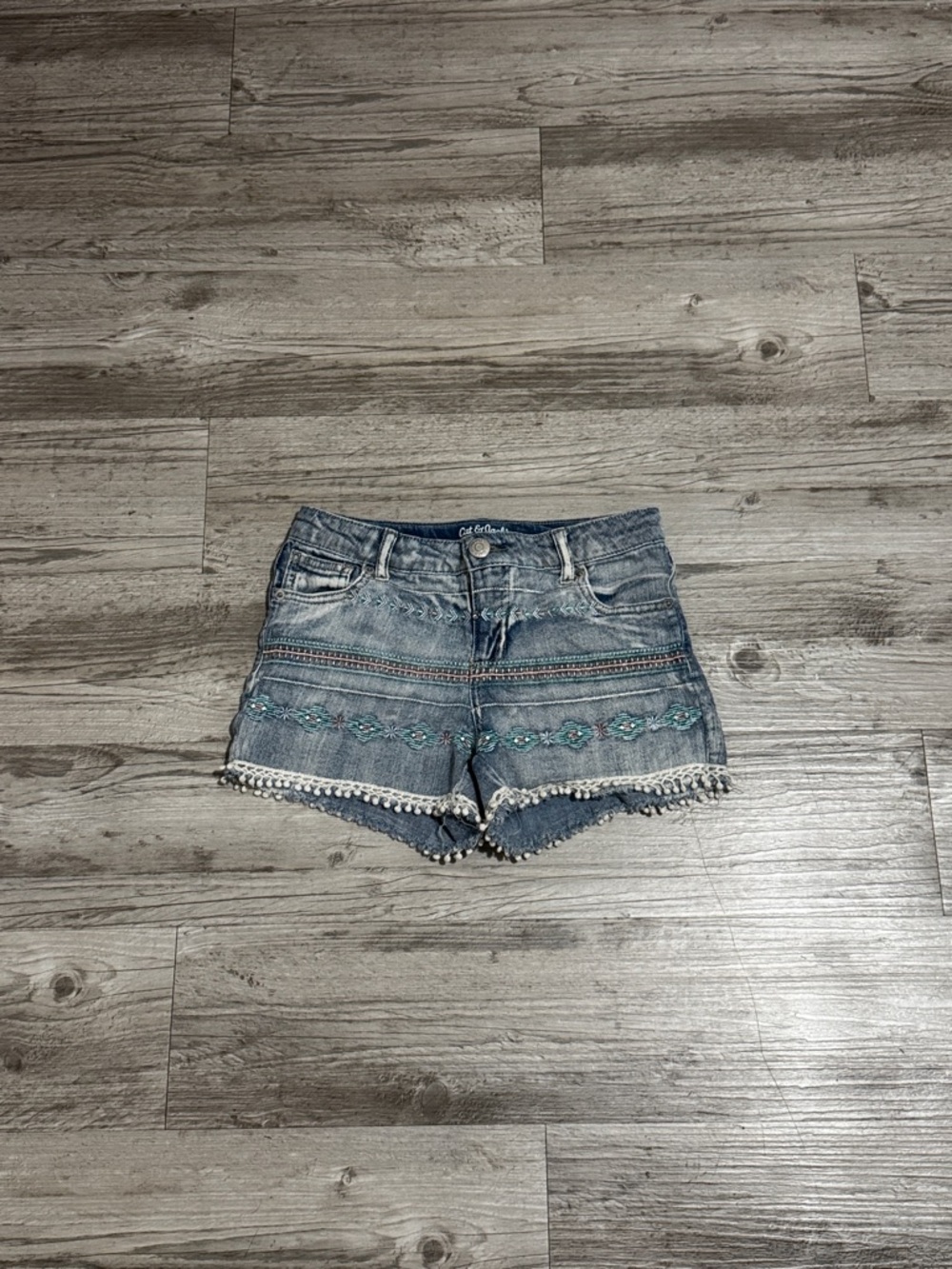 Cat & Jack Blue Denim Embroidered Girls' Shorts